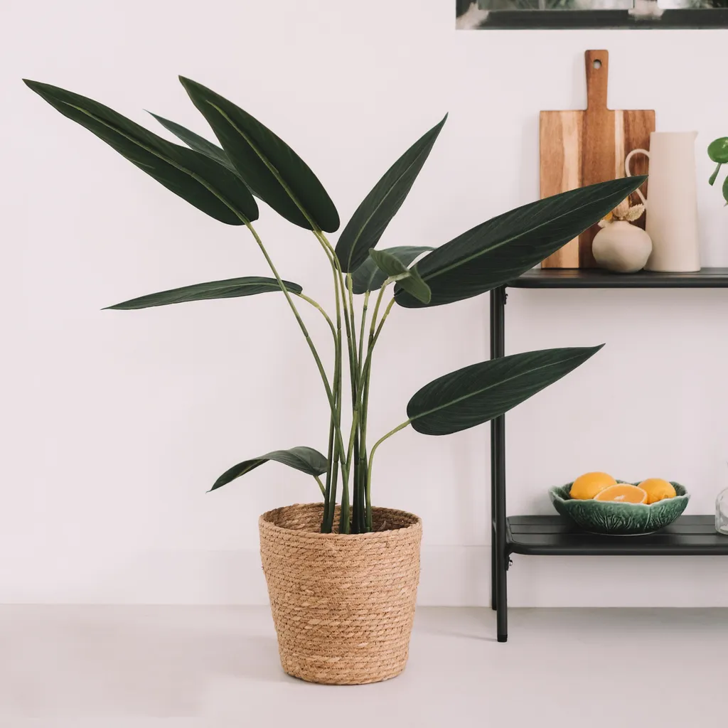 Oiseau du paradis artificiel 90 cm - Faux Strelitzia en pot pour salon - 4