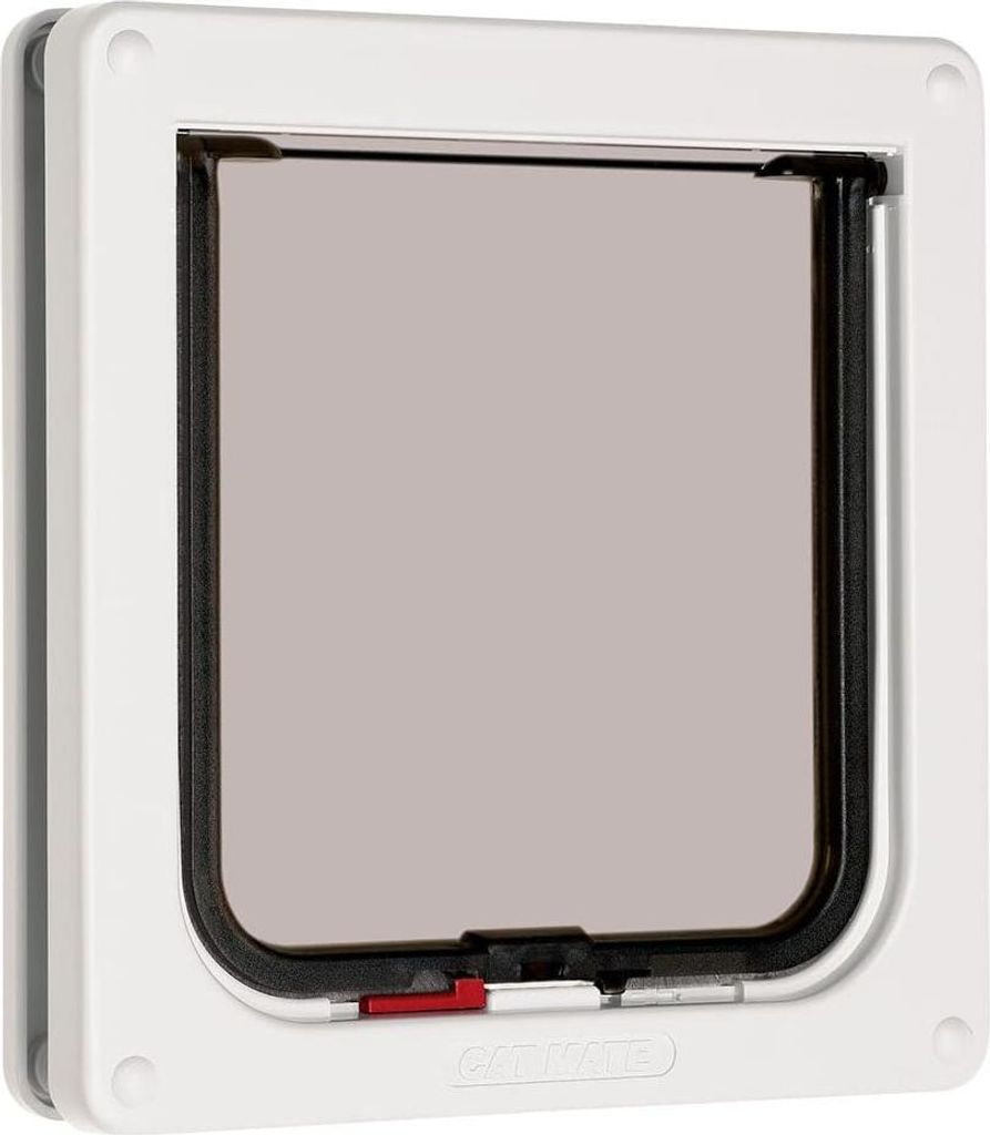 Verriegelbare Katzenklappe für einfache Installation in UPVC- und Holztüren - Weiß