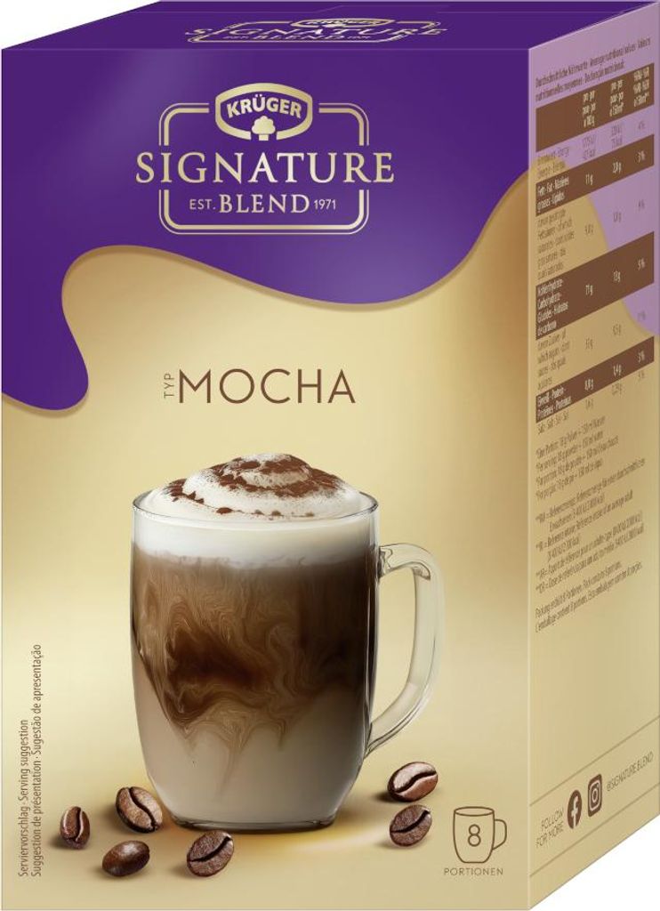 Krüger Signature Blend Typ Mocha Getränkepulver 8x18g Packung 144g