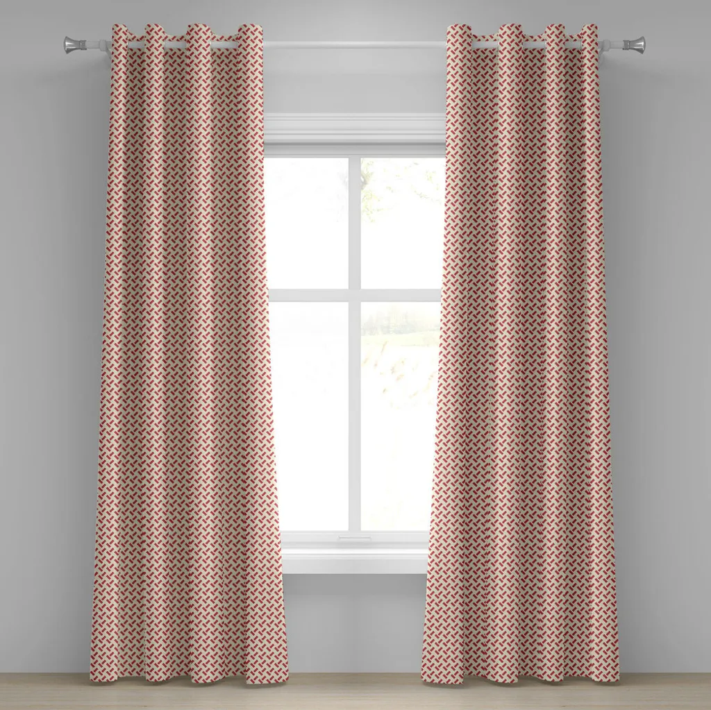 Set Tende ABAKUHAUS Crema Rosso 280x225 cm | Arredo Casa Moderno