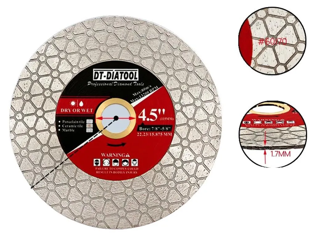 Jeu de 2 disques diamantés 115 mm haute résistance pour coupe rapide
