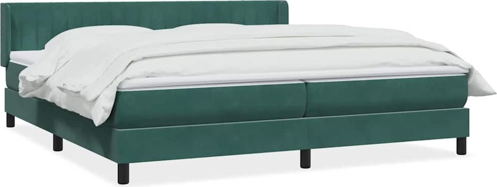 Boxspringbett mit Matratze Dunkelgrün 180x220 cm Samt
