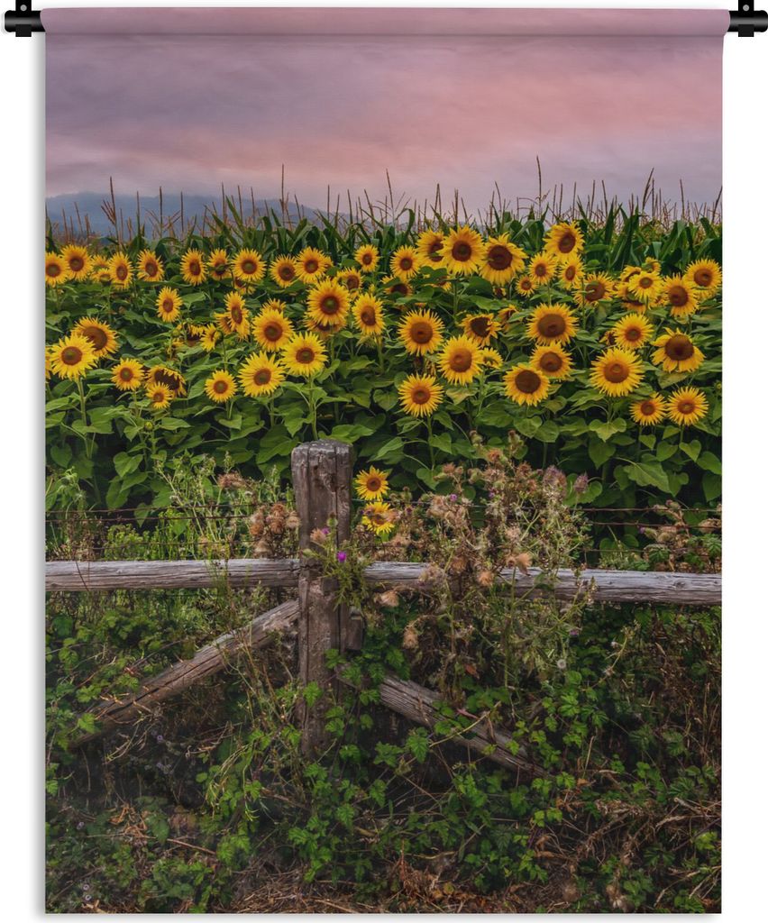 MuchoWow Wandteppich Wandbehang Sonnenblume - Blumen - Pflanzen 120x160 cm Tapisserie Dekoration Wandtuch - Wohnzimmer - Moderne