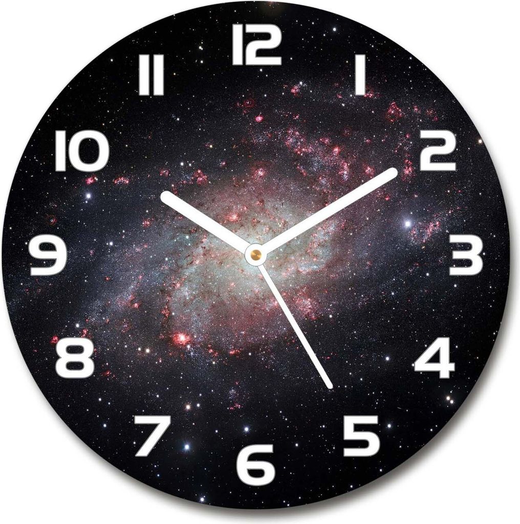 Wanduhr aus Glas 30fi Glasbild Glasuhr Gehärtetes Glas - weisse-zeiger - Nebula