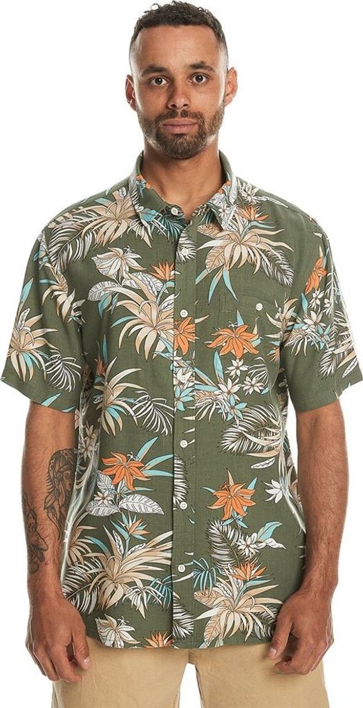 Quiksilver Lemnas Kurzarmhemd Grün S Mann Grün S