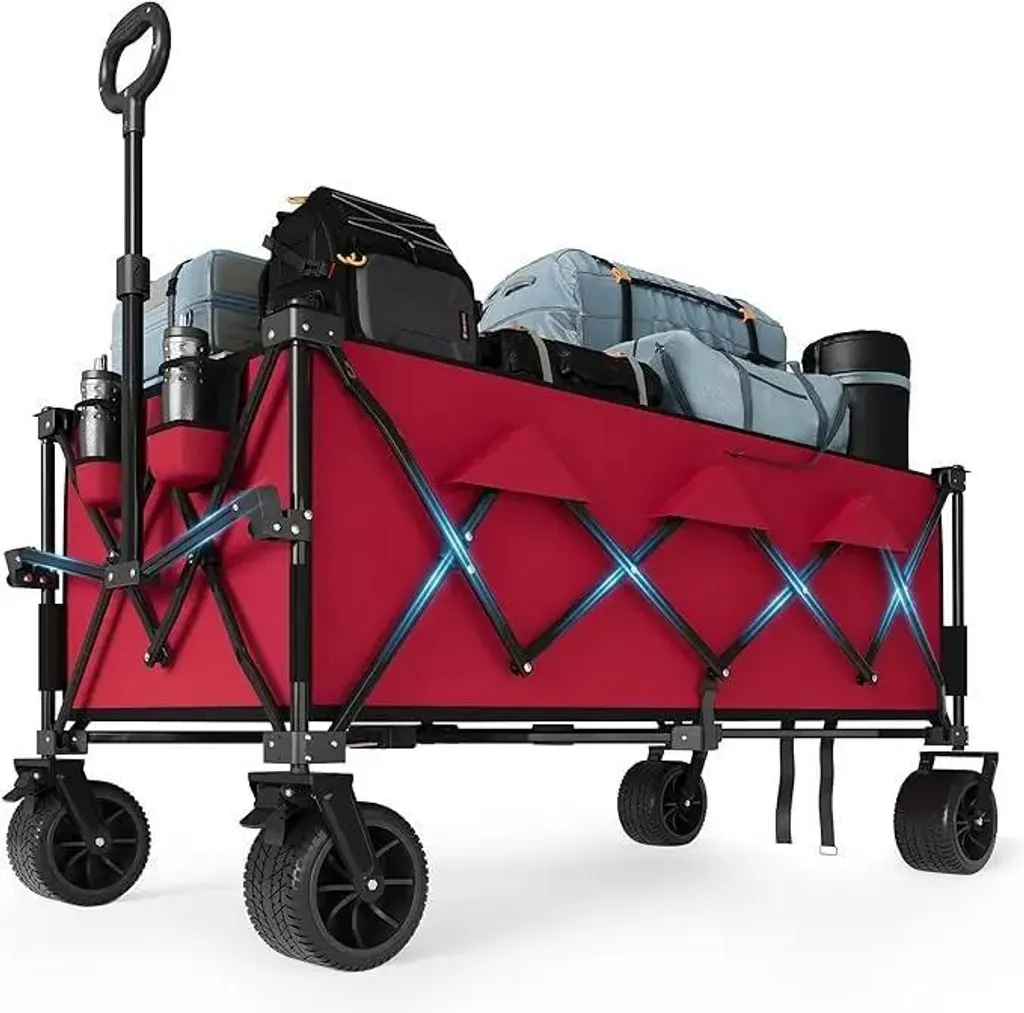 Chariot de plage pliant pour familles - Transport matériel camping 132cm