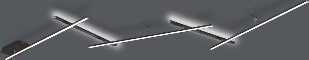A modern LED ceiling track light with multiple adjustable light bars.