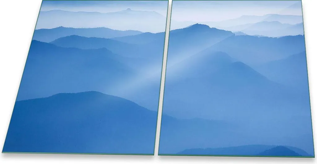 Copri Piano Cottura Universale 2 Pezzi 40x52 Vetro Blue Antigraffio