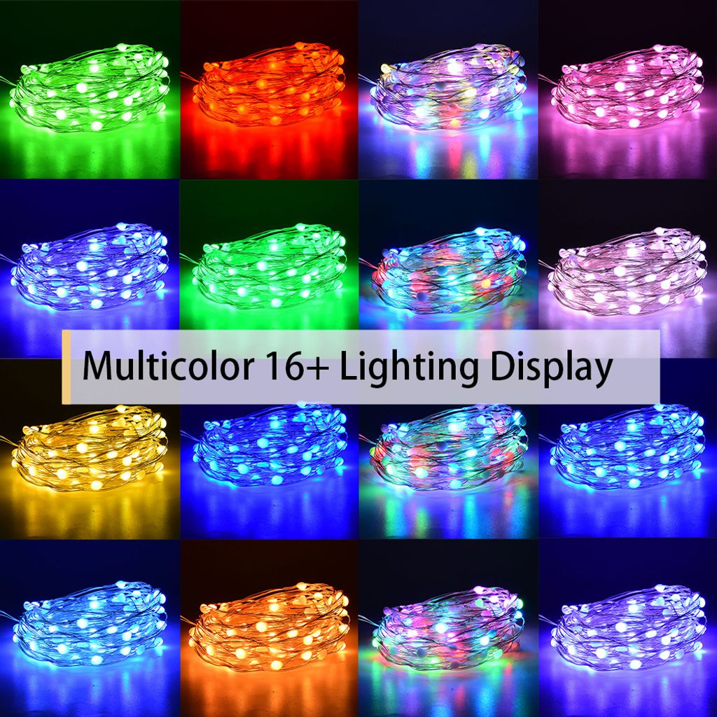 5m 50 LEDs Bunt Lichterkette Außen & Innen Deko Kupferdraht Produktbild 3