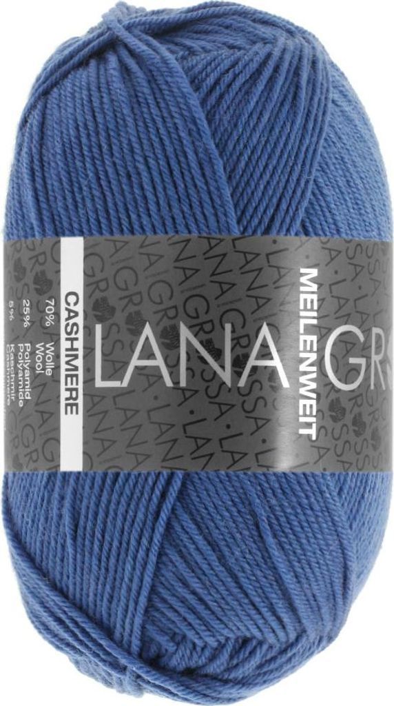 Lana Grossa Meilenweit 50 Cashmere 016 Blau 50g