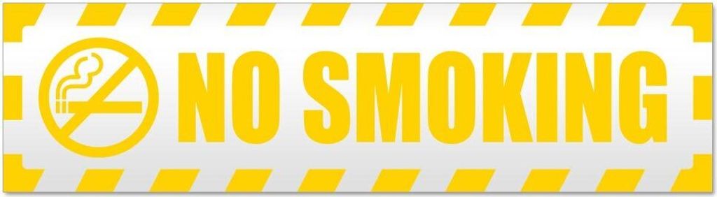 Kiwistar No Smoking gestreift Magnetschild Schild magnetisch - 20cm Gelb - Magnetfolie für Auto PKW Kfz
