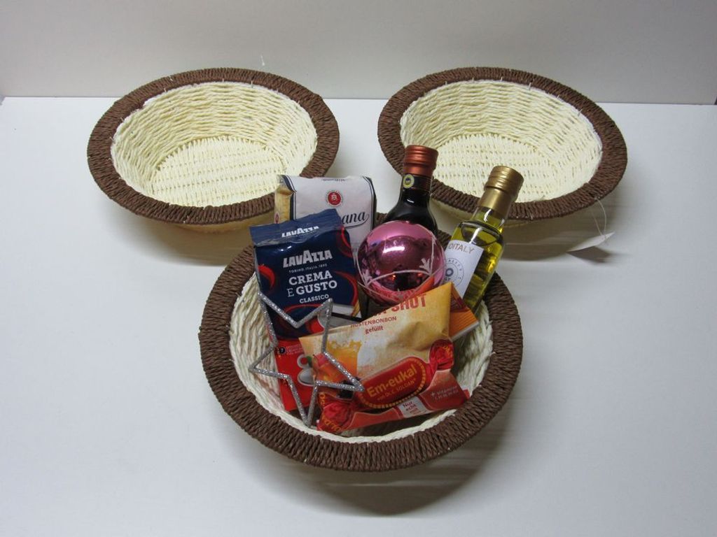 3er Set kleiner Präsentkorb leer Geschenkekorb Brotkorb