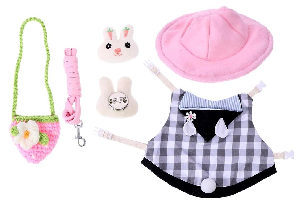 Haustierweste mit Leine aus atmungsaktiver Baumwolle und Plüsch für kleine Tiere, geeignet für Spaziergänge mit Kaninchen und Hamstern