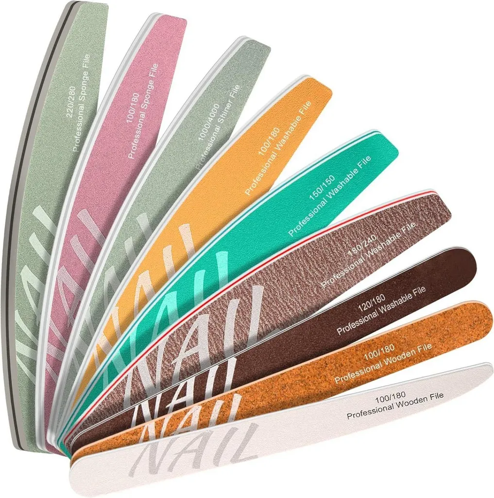 Limes à ongles pour manucure gel et faux ongles - Kit de 9 pièces pro