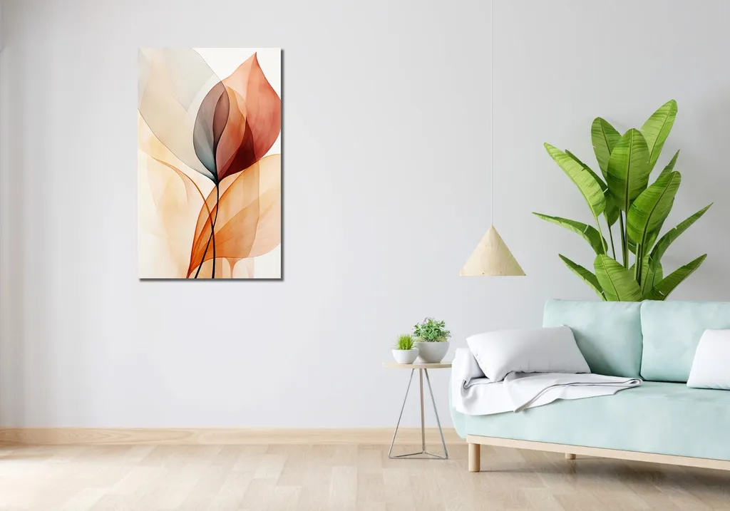 Toile Feuilles éthérées 60x100 cm - Impression Haute Qualité Grand Format