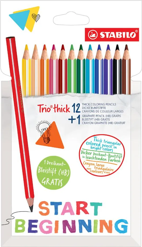 Offerta STABILO Trio 12+1: Colori Indistruttibili per Piccoli Artisti