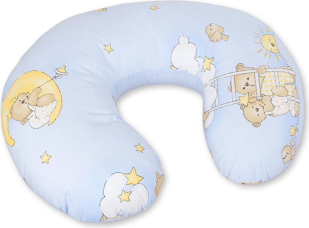 Abnehmbares Sitzsack-Stillkissen - Teddybären auf Blau