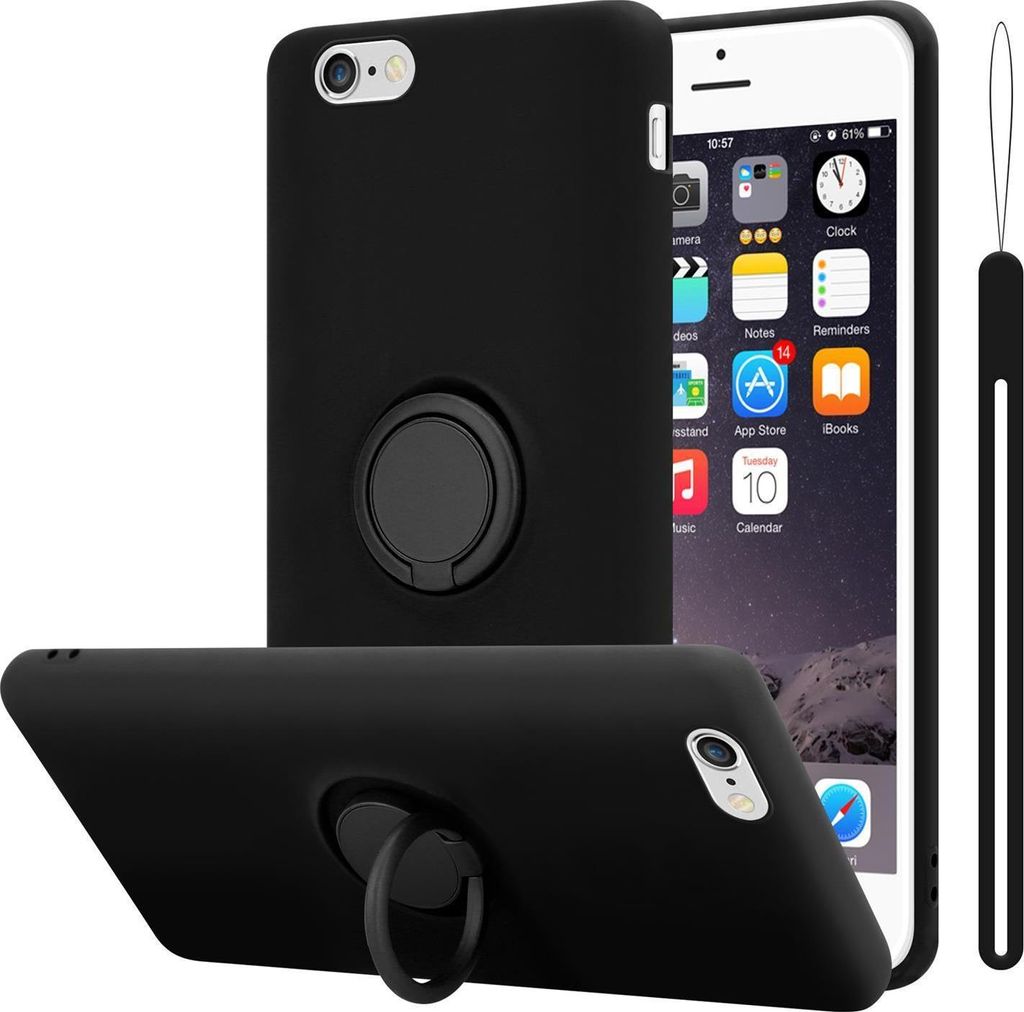 Cadorabo Hülle für Apple iPhone 6 PLUS / 6S PLUS Schutz Hülle in Schwarz Handyhülle TPU Etui Case Cover