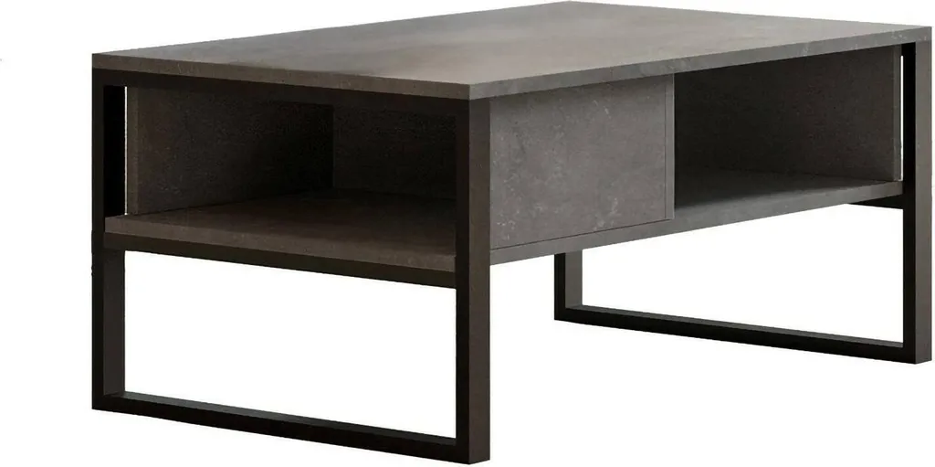 Table basse Alfonsa argent 100x60 cm idéale pour ranger vos magazines