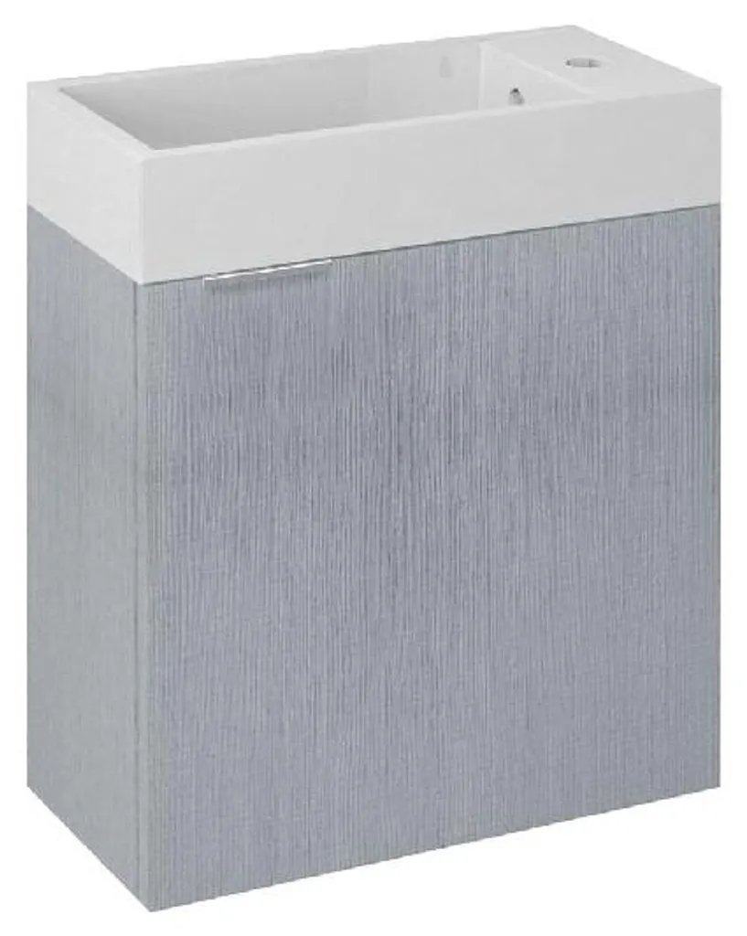Meuble lavabo en chêne argenté 50x25 cm Sapho Latus ultra compact