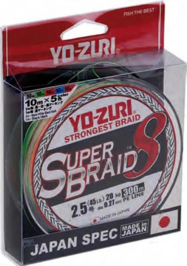 Yo-zuri Super 8x Geflochtene Schnur 300 M Mehrfarbig 0.270 mm Mehrfarbig 0.270 mm