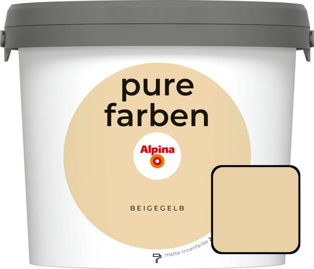 Alpina Pure Farben Wandfarbe beigegelb 2,5 L Produktbild 