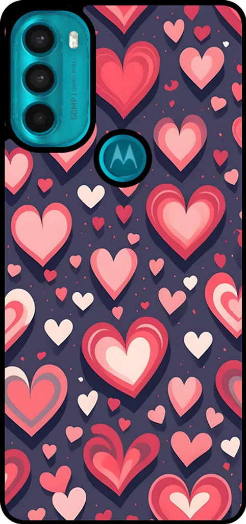 Smartphonica Custodia per telefono adatta a Motorola Moto G71 5G con impronta di cuore - Custodia backcover in TPU con design a cuore
