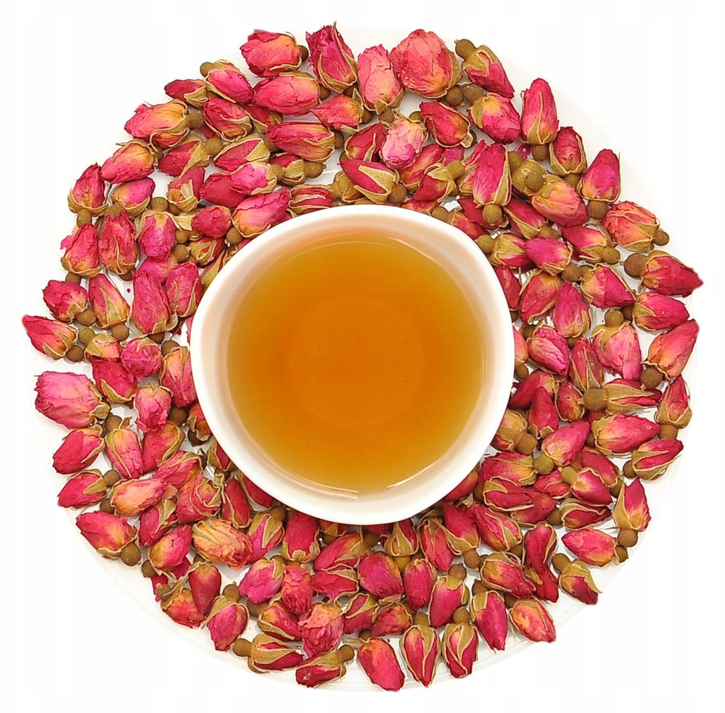 Rosenblüten, rote Knospen, ganz getrocknet - 100 g Produktbild 