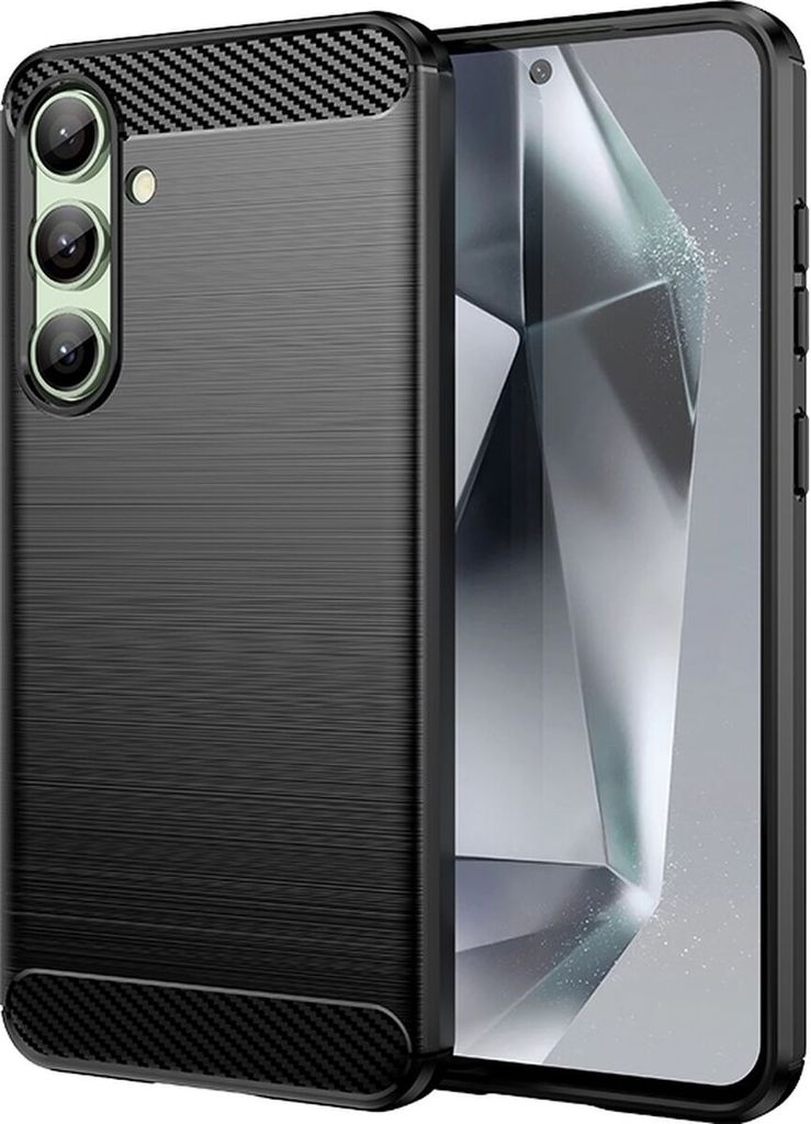 Mobigear Brushed Slim Samsung Galaxy S24 FE Hülle Flexibles TPU Backcover - Schwarz