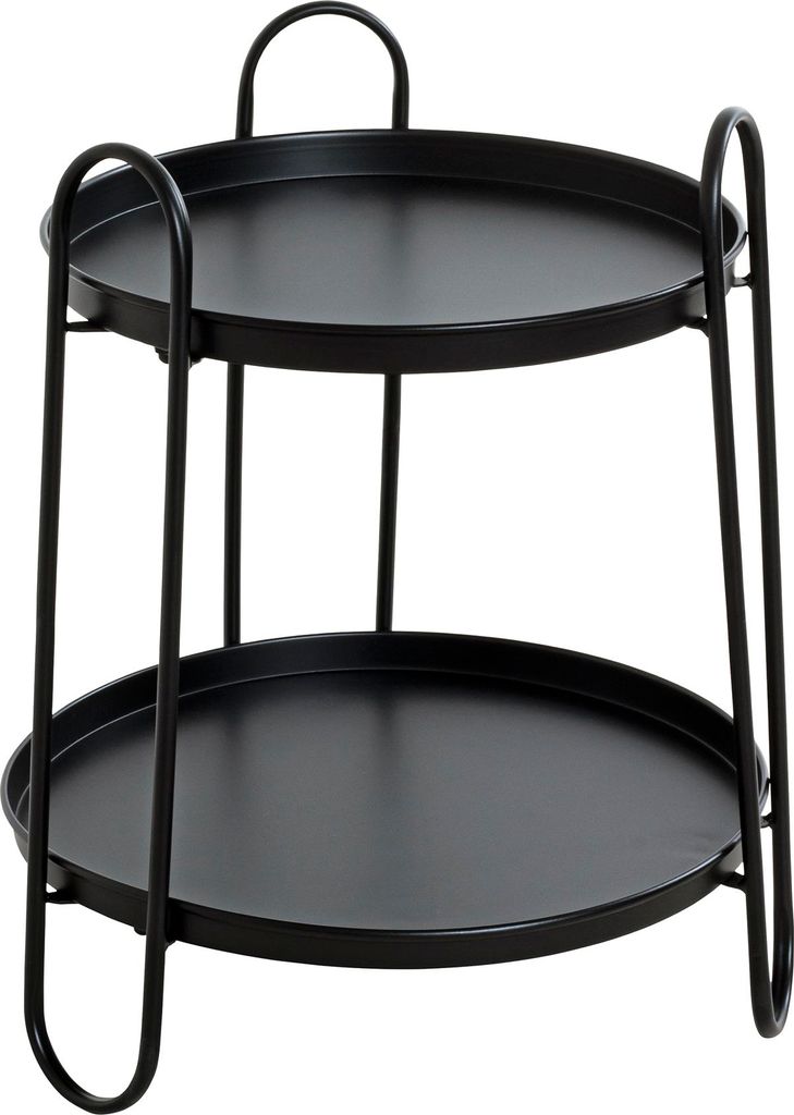 HAKU Möbel Beistelltisch schwarz - Metall, B/H/T: 43x50x43 cm