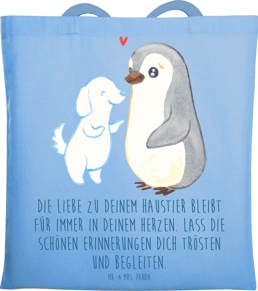 Mr. & Mrs. Panda totebag Trauerbewältigung Haustierverlust - Sky Blue - Geschenk, Zuversicht, emotionaler Beistand, Mutmacher, Tierliebhaber, Tasc...