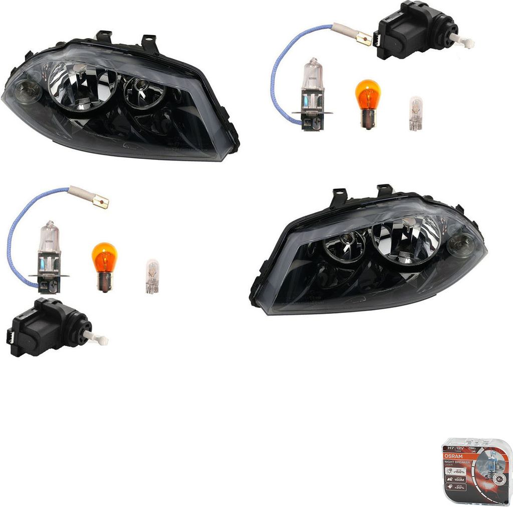 Johns, Scheinwerfer L R + Osram Night Breaker Laser passend für Seat Ibiza Cordoba 6L194005M 6L194006M 1J0941295B 1J0941295F 9948336 1J0941295C 6X...