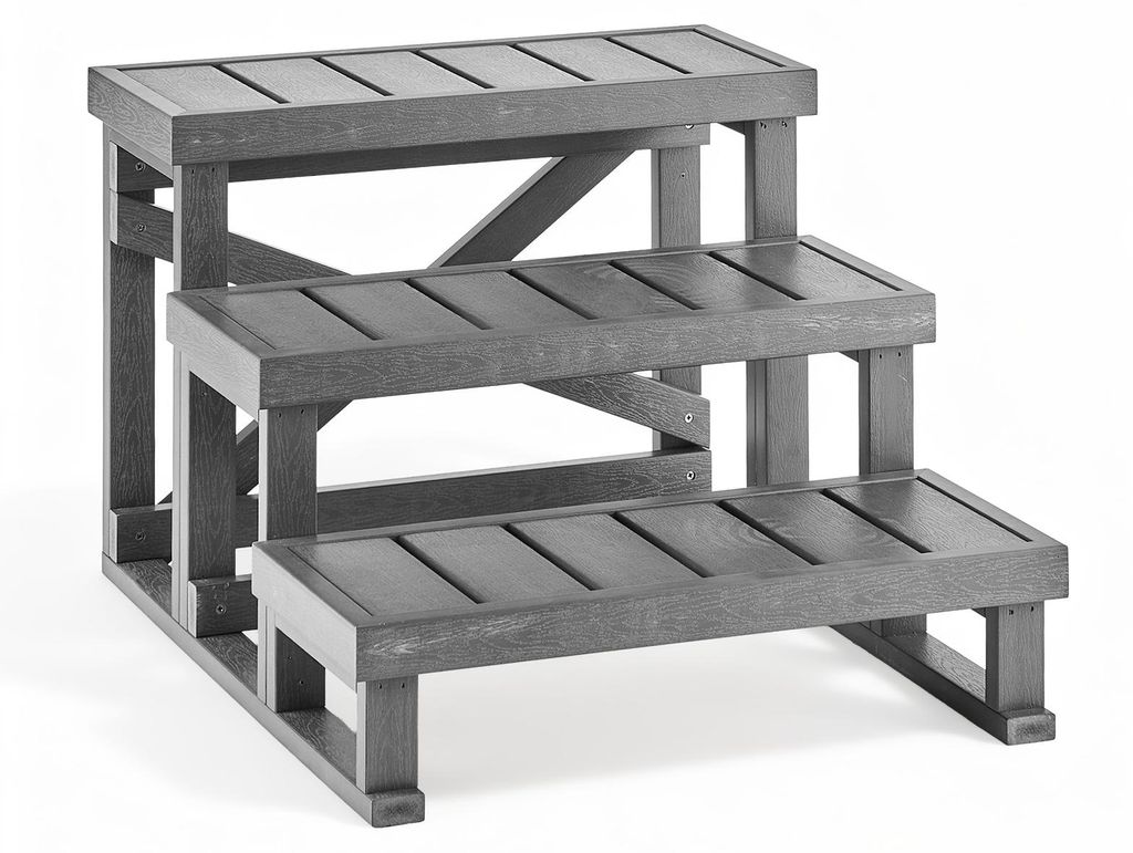 Escalier VEVOR pour spas et camping-cars, à 3 marches, avec Image du produit 