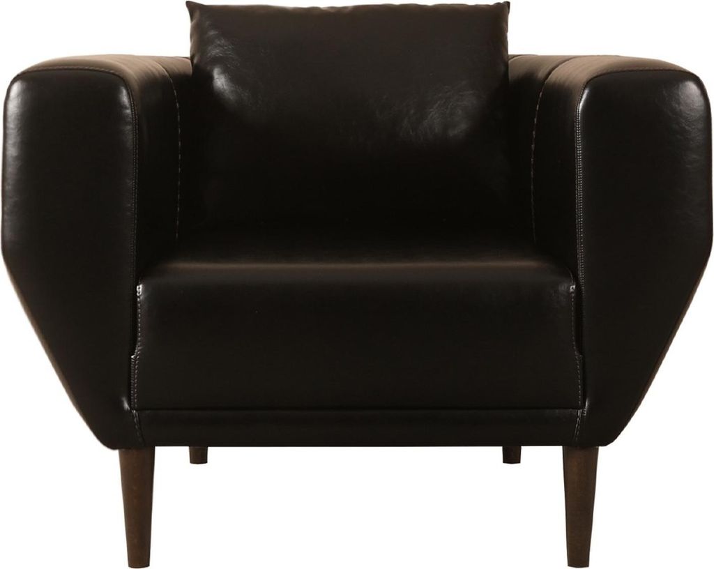 Schwarzer Wohnzimmer Ledersessel Designer Büro Sitzmöbel Sitzsessel