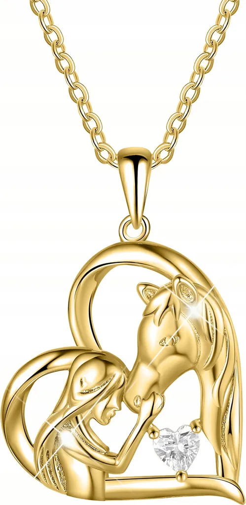 Offerta Collana Cavallo Cuore Argento 925 - Regalo Ideale Oro