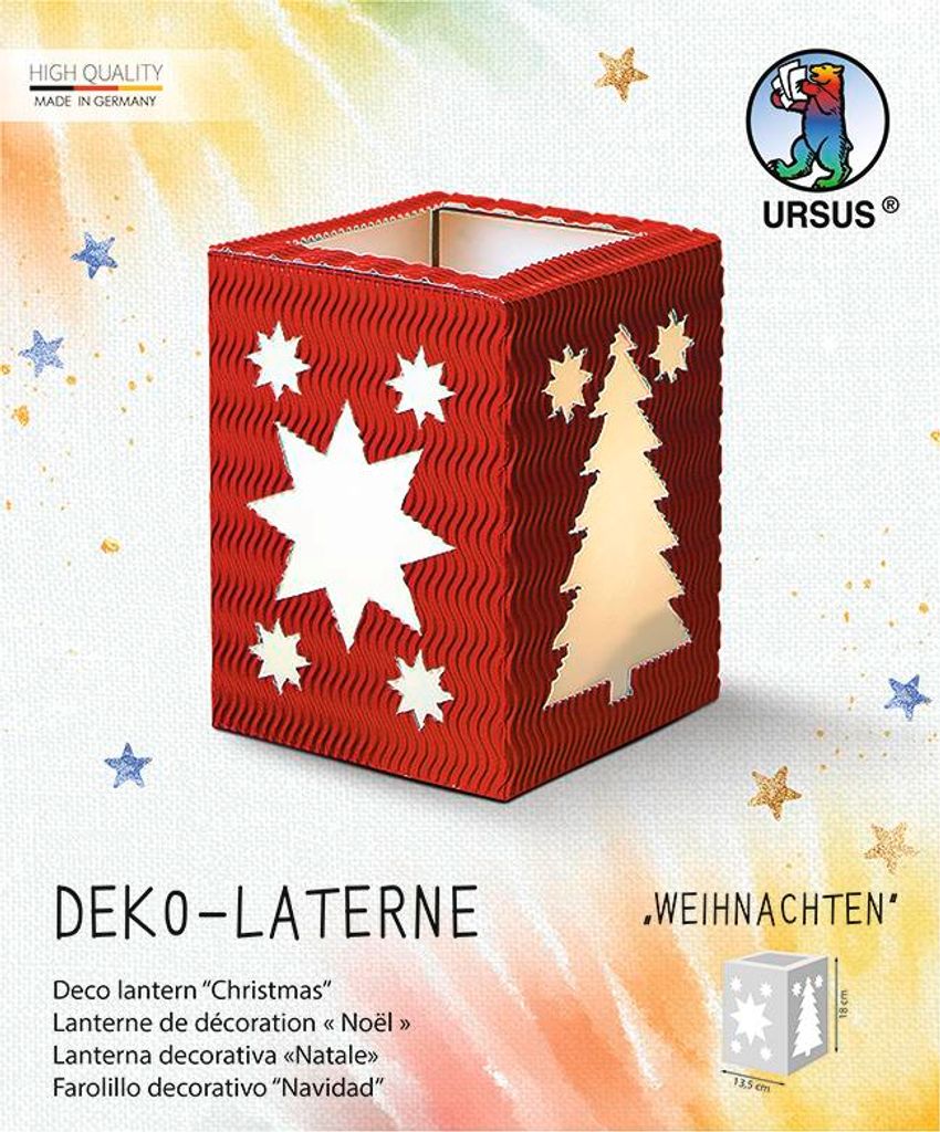 URSUS Deko-Laterne Weihnachten rubinrot