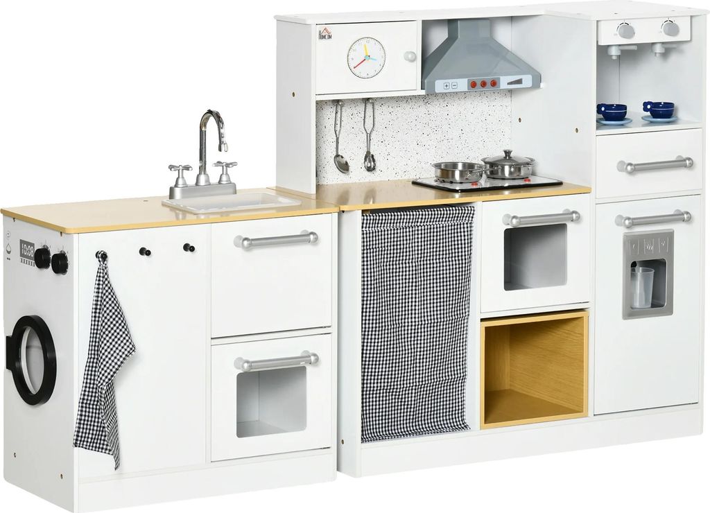 Spielküche, MDF-Material, interaktive Funktionen, kompaktes Design, Weiß