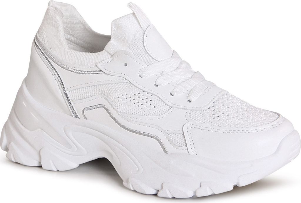 topschuhe24 3069 Damen Plateau Sneaker Keilabsatz Turnschuhe , Farbe:Weiß, Größe:39 EU