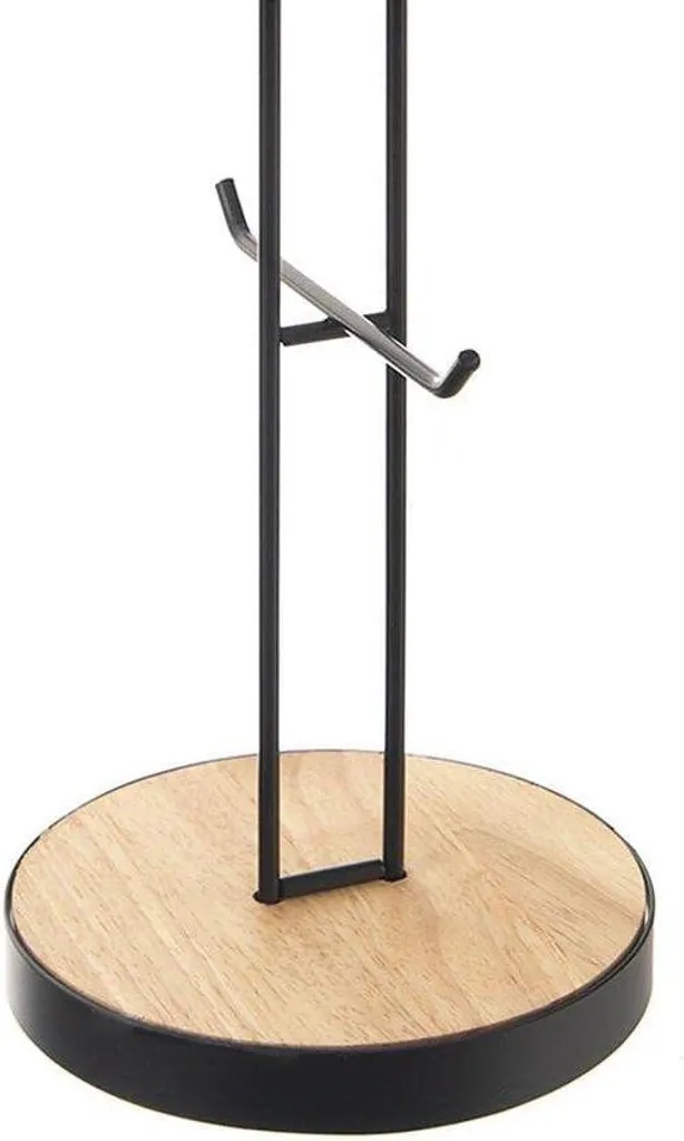 Porte-tasses vertical en métal noir et bois, présentoir 155 x 40 cm