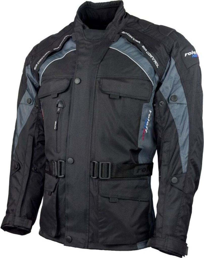 Roleff RO781 Motorradjacke – Schwarz-Grau, wasserdicht, atmungsaktiv & mit Protektoren Roleff Größe: S,