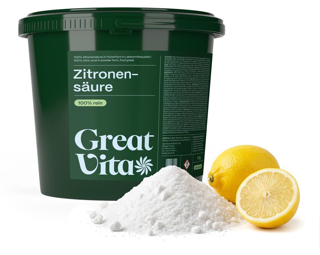 GreatVita kwas cytrynowy w proszku 5 kg wiadro | spożywczy Zdjęcie produktu 