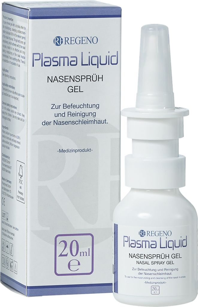 A product shot of a nasal spray bottle and its packaging.