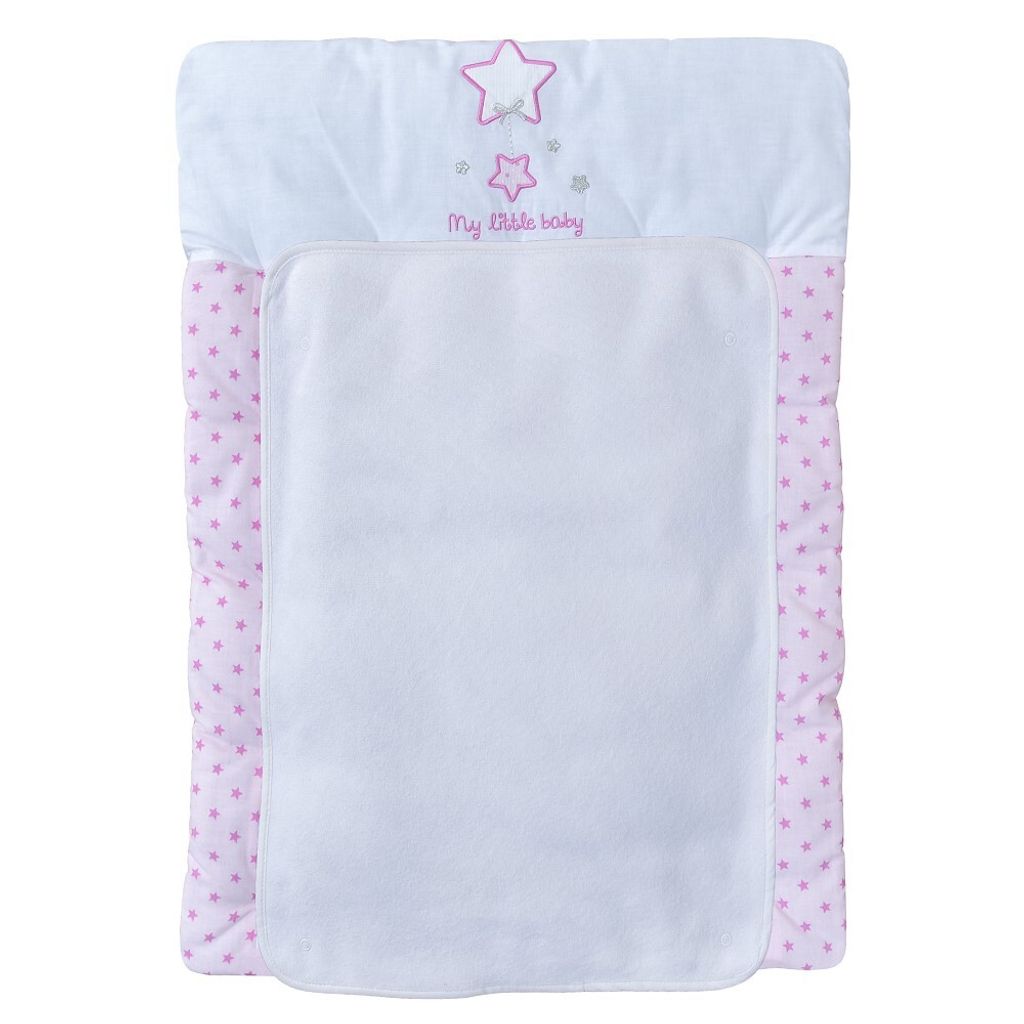 Baby-Delux Wickelauflage 50x70 inkl. abnehmbarer Frotteeauflage Twinkle Star rosa Wickelunterlage Wickelkommode, Wickeltisch Baumwolle waschbar