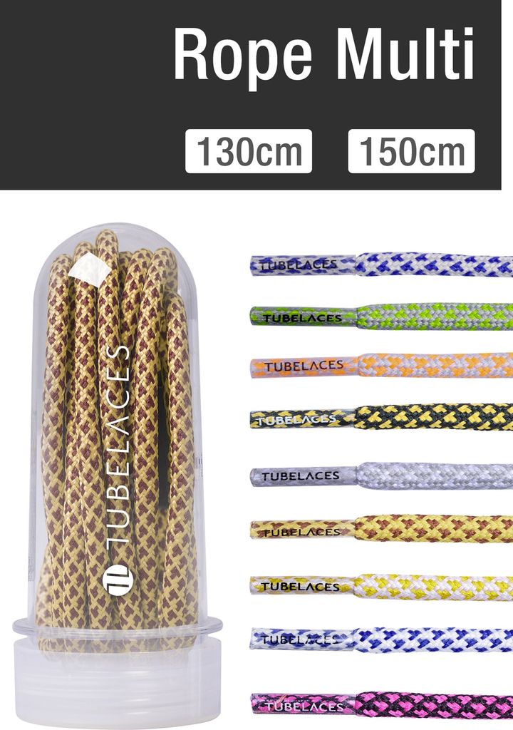 Tubelaces Schnürsenkel Rope Multi Black/Gold-150 cm