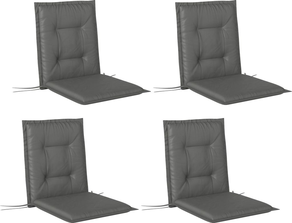 Fortuna Lai 4er Set Sitzkissen 108 x 50 x 5 cm Stuhlkissen mit Bändern, Outdoor Indoor Sitzauflage, Sitzpolster, Bankpolster für Gartenmöbel, Si...