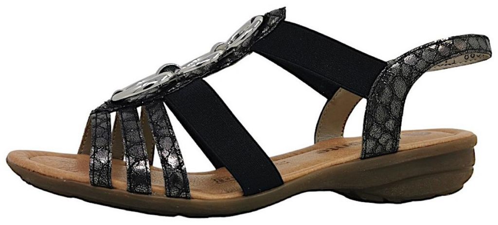 Scarpe da donna Remonte, sandali bassi, neri, casual Immagine del prodotto 