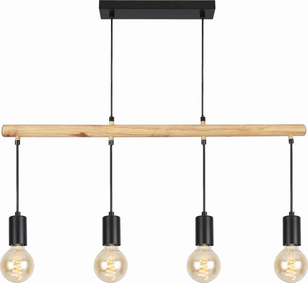 Candellux IZZY 34-77929 Lampe Suspendue 4xE27 Noire et Or pour Salon