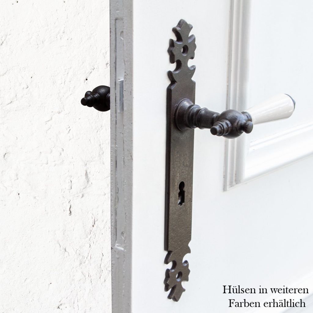 Drückergarnitur für Zimmertüren, Porzellangriff | BB72 | Eisen braun