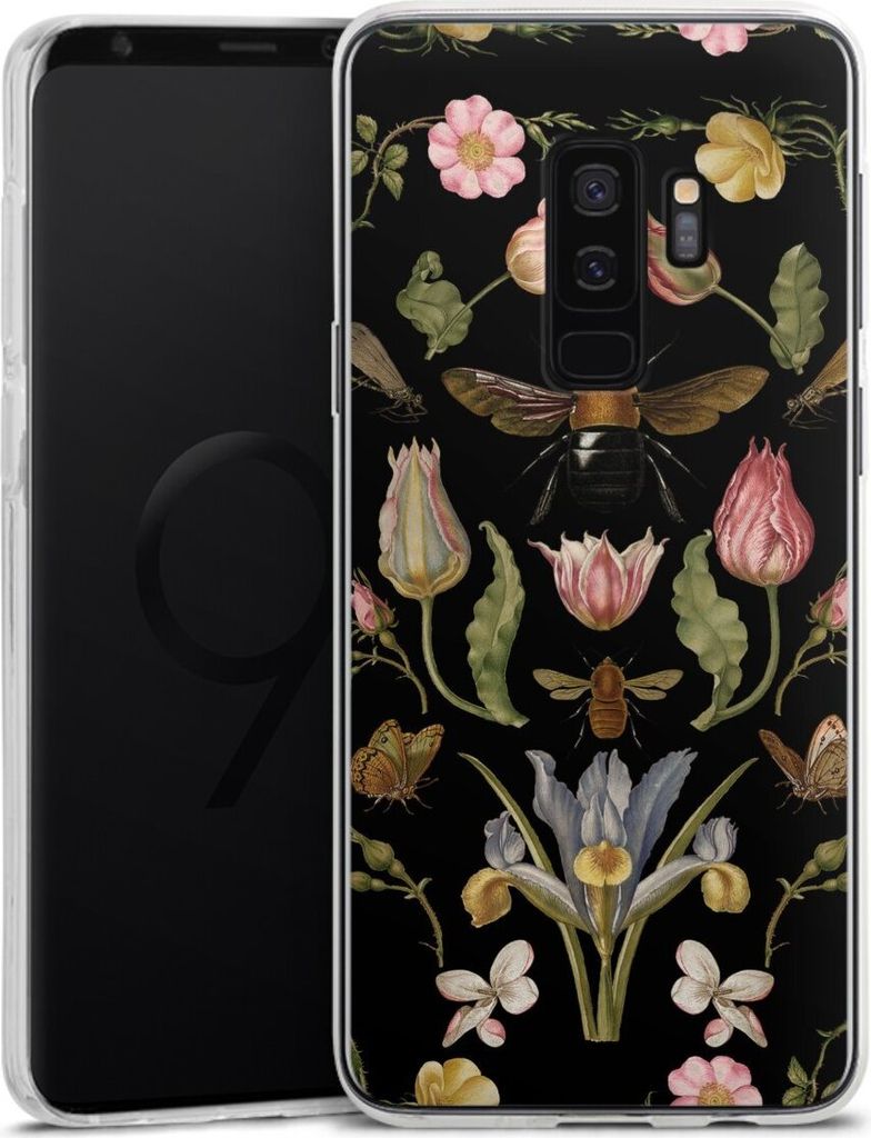 DeinDesign Handyhülle für Samsung Galaxy S9 Plus Duos Silikon Hülle Case Smartphone Schutzhülle Biene Blumenkranz Blüte