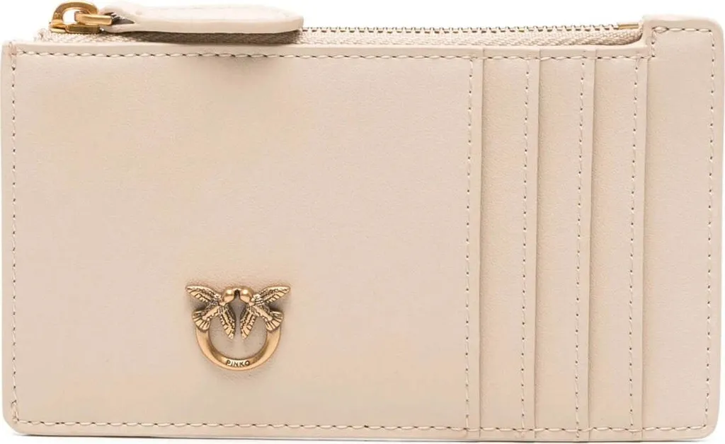Porte-cartes de visite et crédit PINKO en cuir pour femme coloris Beige